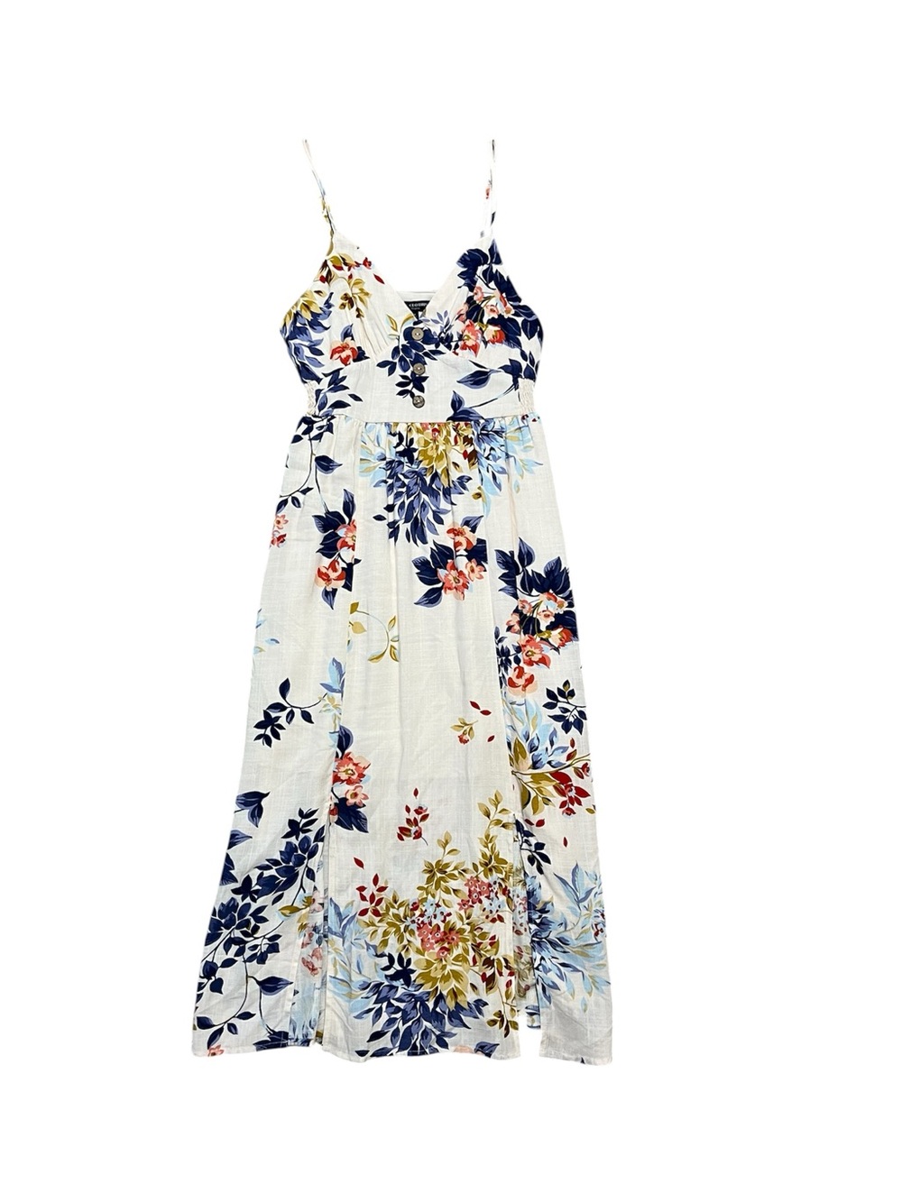 ONE CLOTHING LOS ANGELES cream floral maxi dress spaghetti straps size SMALL
